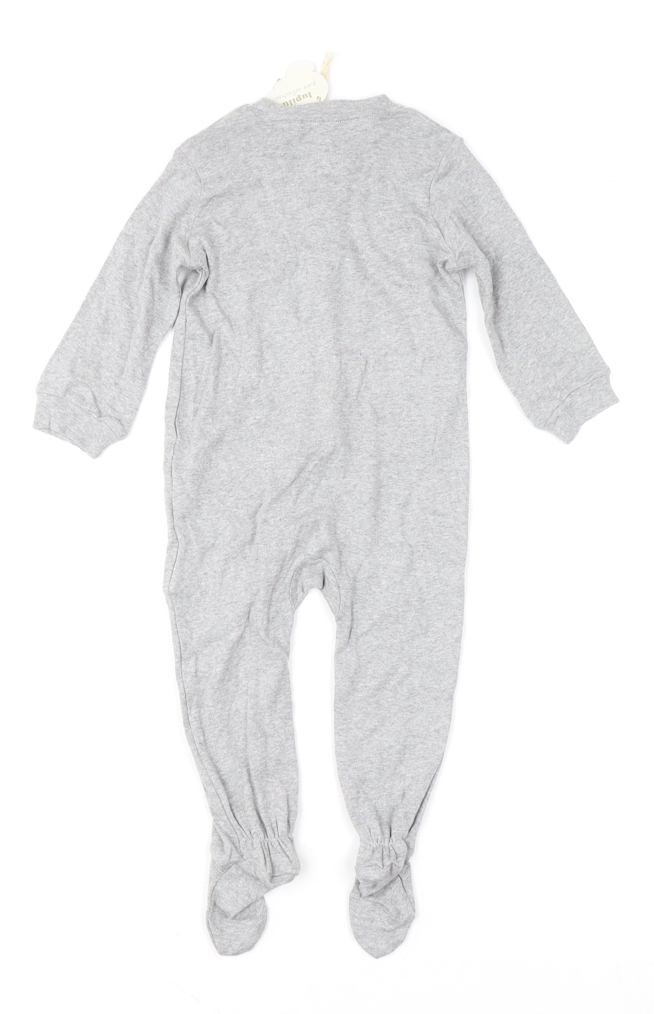 Lupilu Unisex Grey 6-9 Months Cotton Babygrow with Snap Fastening