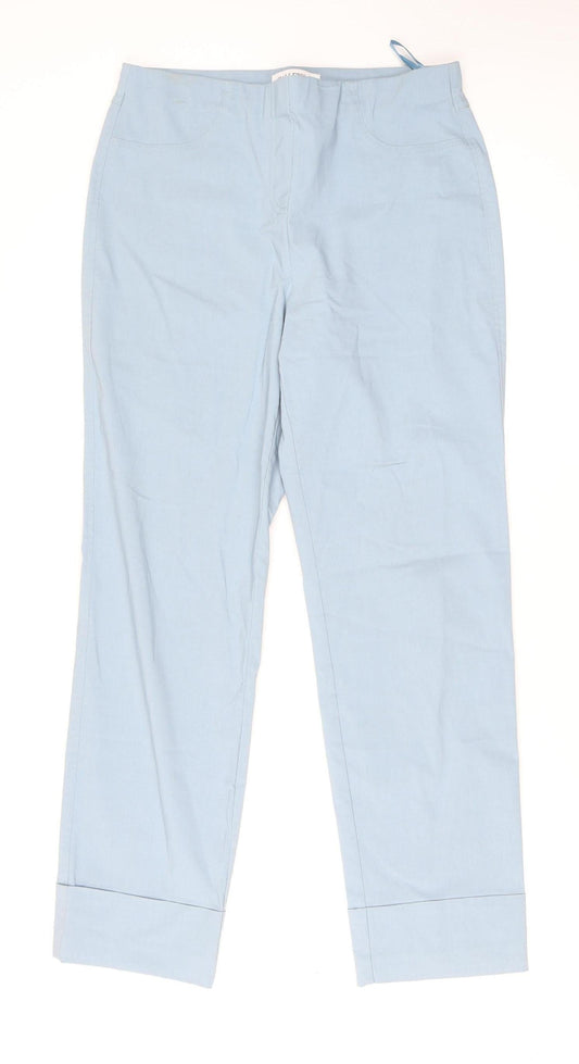 Gallery Women's Blue Chino Trousers Size M Viscose Blend