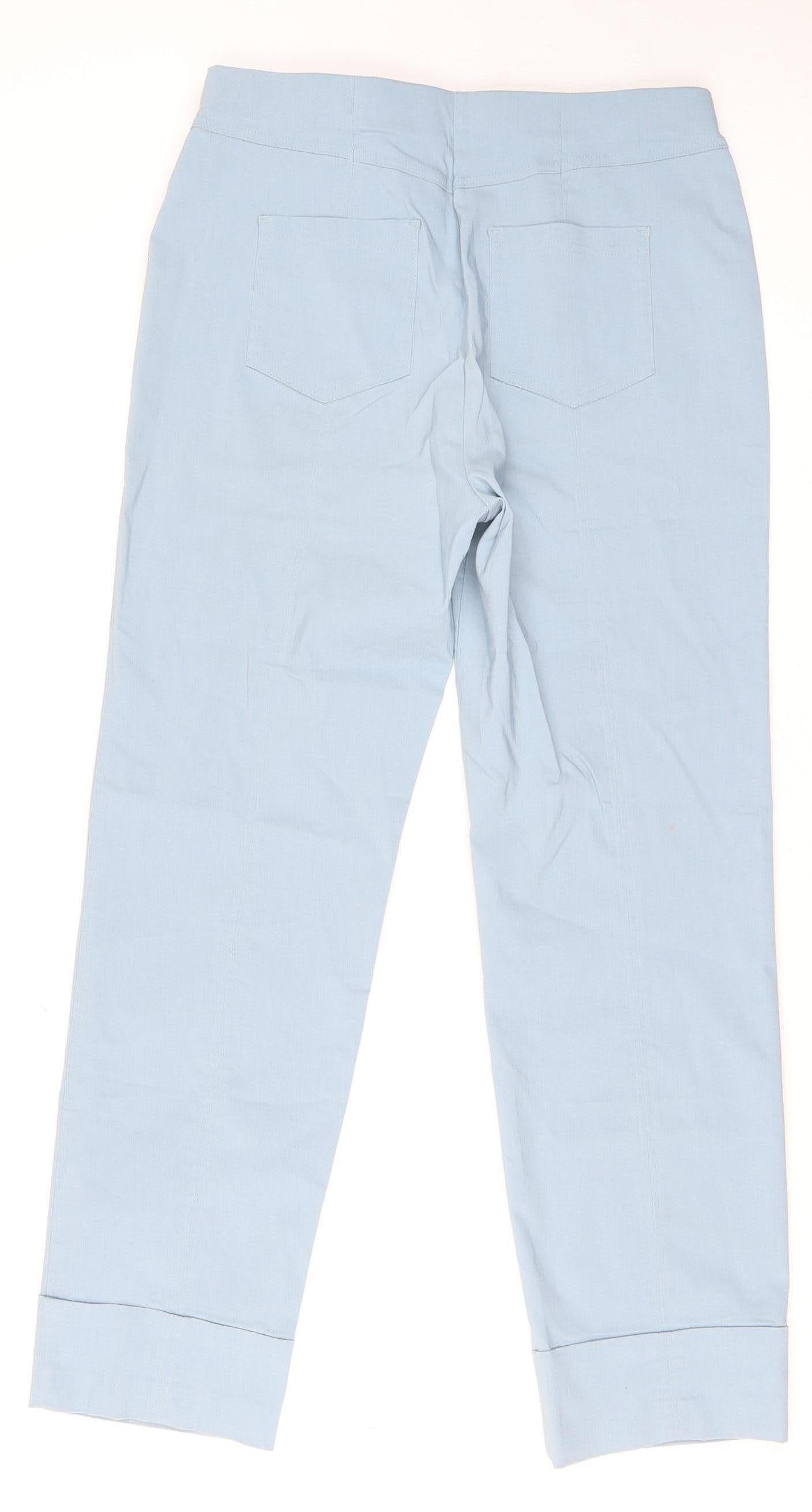 Gallery Women's Blue Chino Trousers Size M Viscose Blend