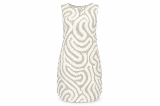 FREE/QUENT Women's Beige Abstract Shift Dress Size L