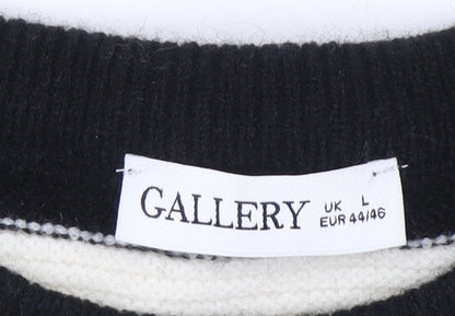 Additional view of Gallery Women’s Black Ivory Striped jumper, size L