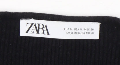Zara Womens Black Slim Fit Knit Pullover Jumper Size 12