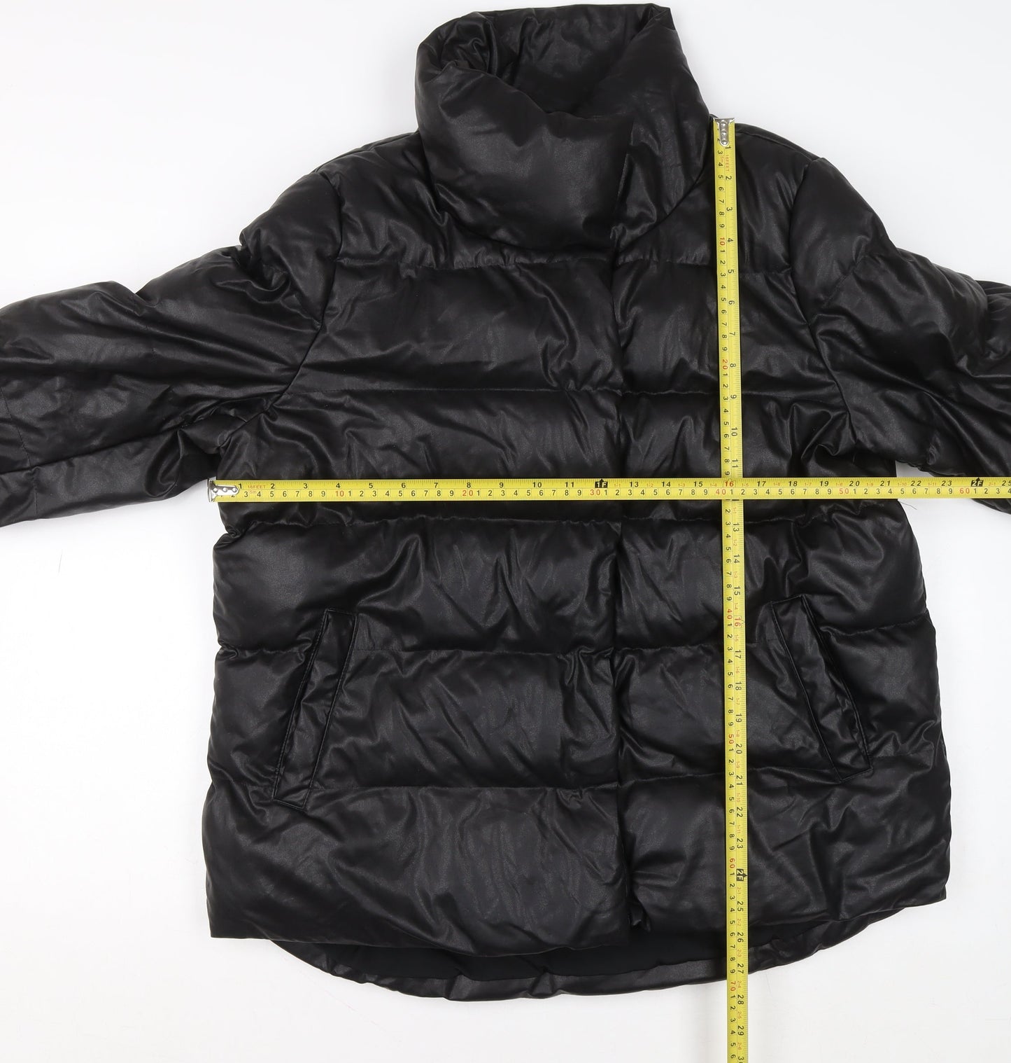 Next Womens Black Puffer Jacket Size 12 Warm Shower Resistant Winter Coat
