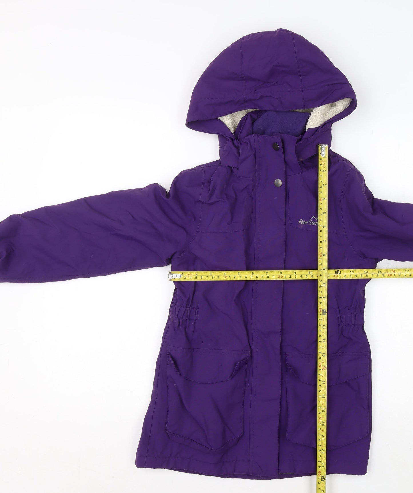 Peter Storm Girls Purple Waterproof Hooded Parka Coat 9-10 Years