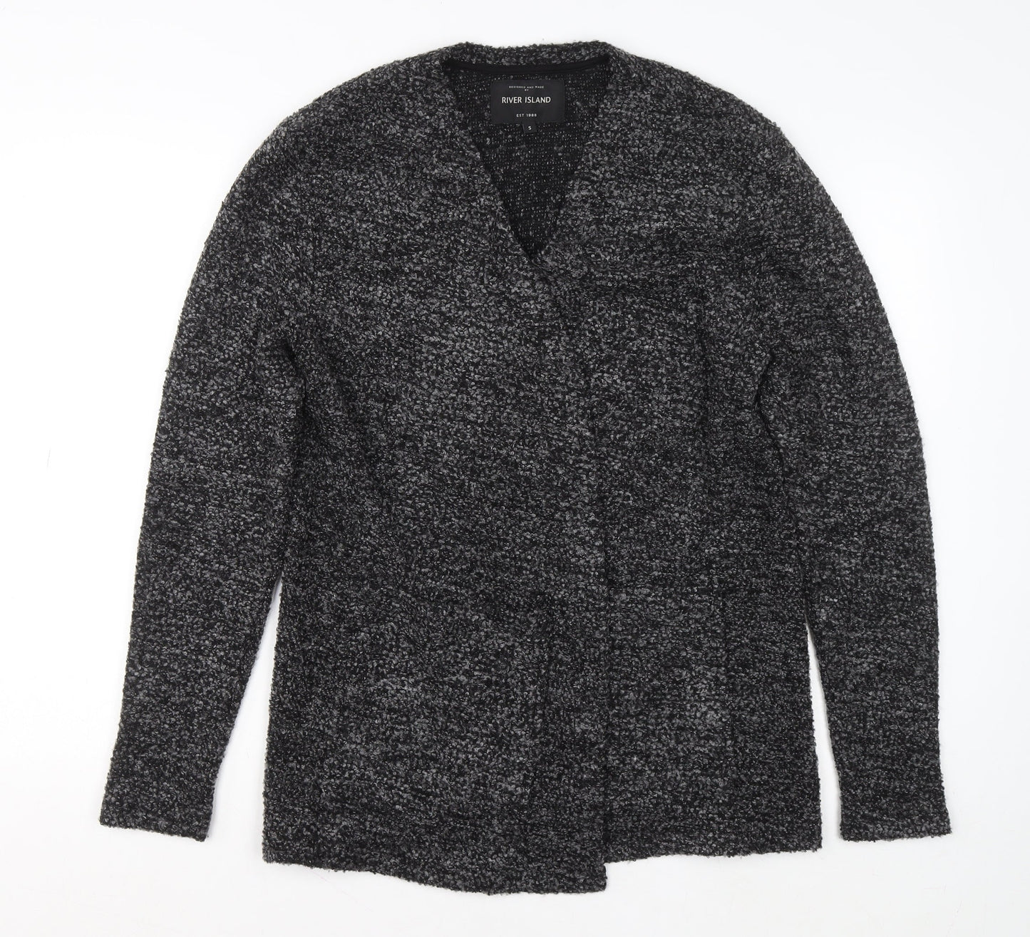 River Island Womens Grey Chunky-Knit Cardigan Size S