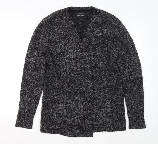 River Island Womens Grey Chunky-Knit Cardigan Size S