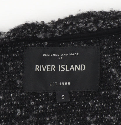 River Island Womens Grey Chunky-Knit Cardigan Size S