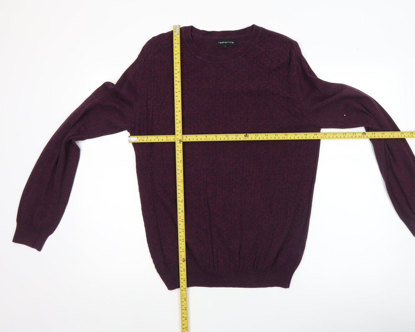 Red Herring Men's Purple Cotton Crew Neck Jumper Size S