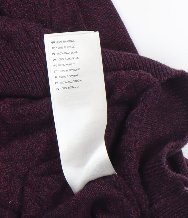 Red Herring Men's Purple Cotton Crew Neck Jumper Size S