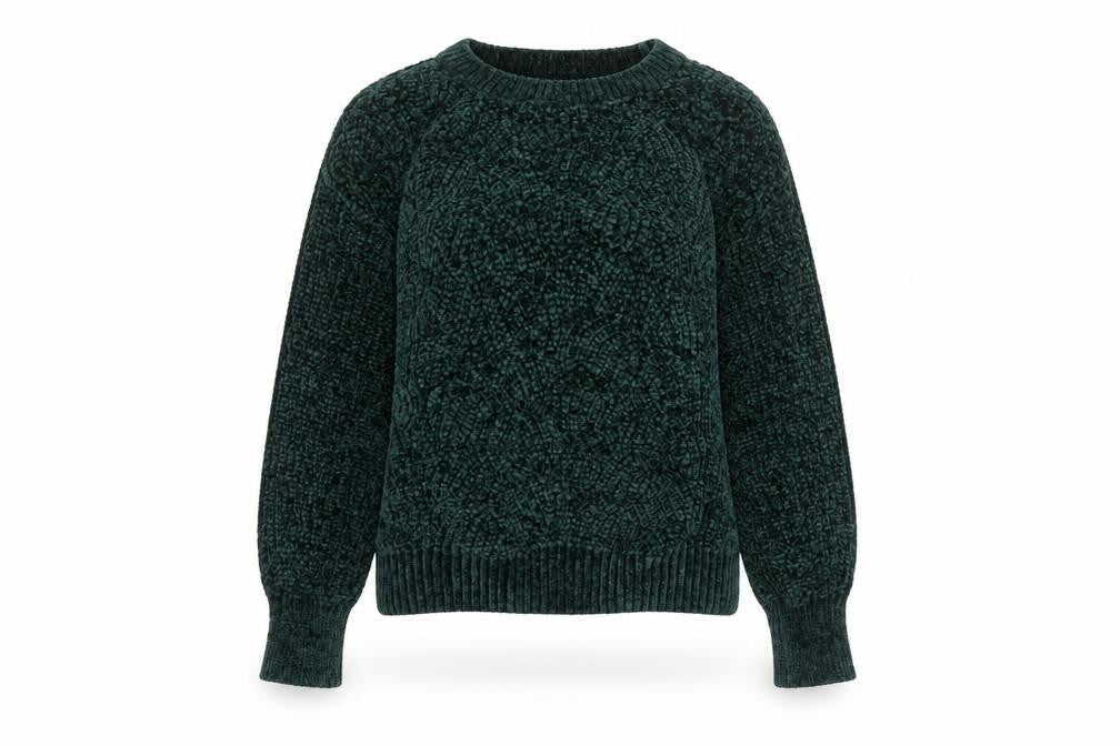 Pink Rose Women Green Chunky Knit Pullover Jumper XS