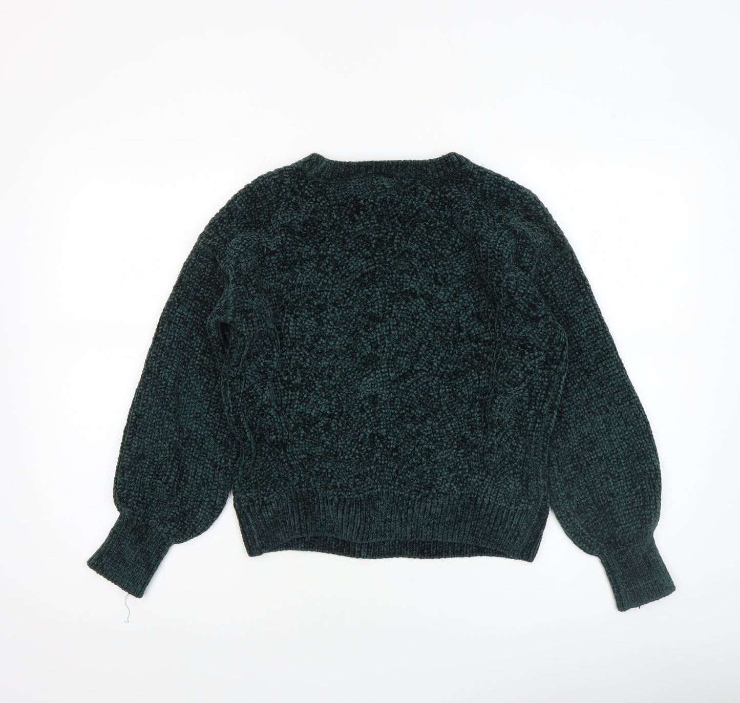 Pink Rose Women Green Chunky Knit Pullover Jumper XS