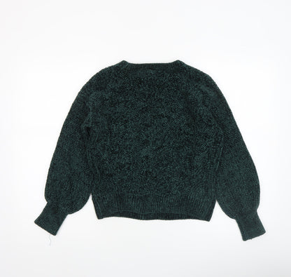 Pink Rose Women Green Chunky Knit Pullover Jumper XS