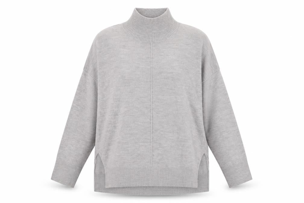 French Connection Women Grey Roll Neck Knit Jumper Size S
