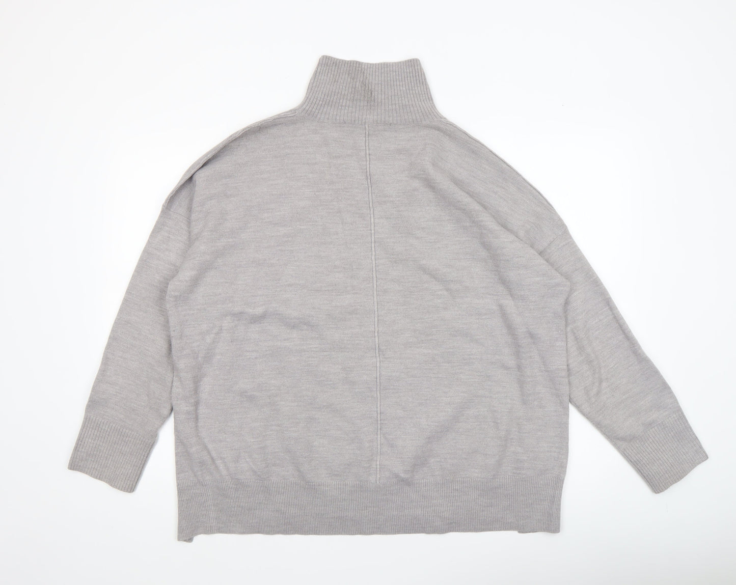 French Connection Women Grey Roll Neck Knit Jumper Size S