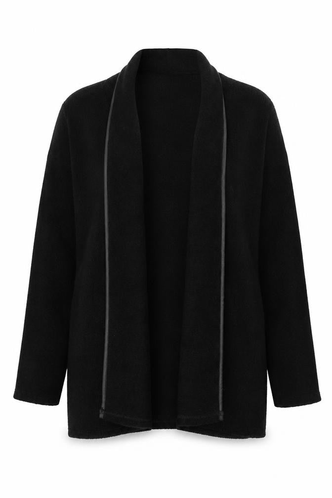 Klass Women Black Long Sleeve Open Front Acrylic Cardigan Size S
