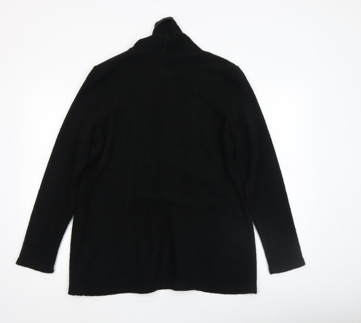 Klass Women Black Long Sleeve Open Front Acrylic Cardigan Size S
