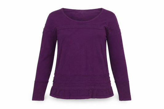 Kaliko Women's Purple Cotton Long Sleeve Scoop Neck Jumper Size 12