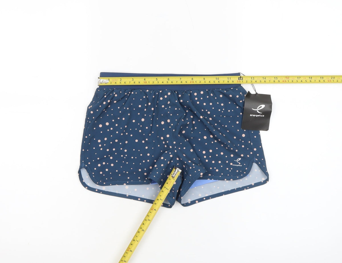 Energetics Girls Blue Polka Dot Athletic Running Shorts 10 Years