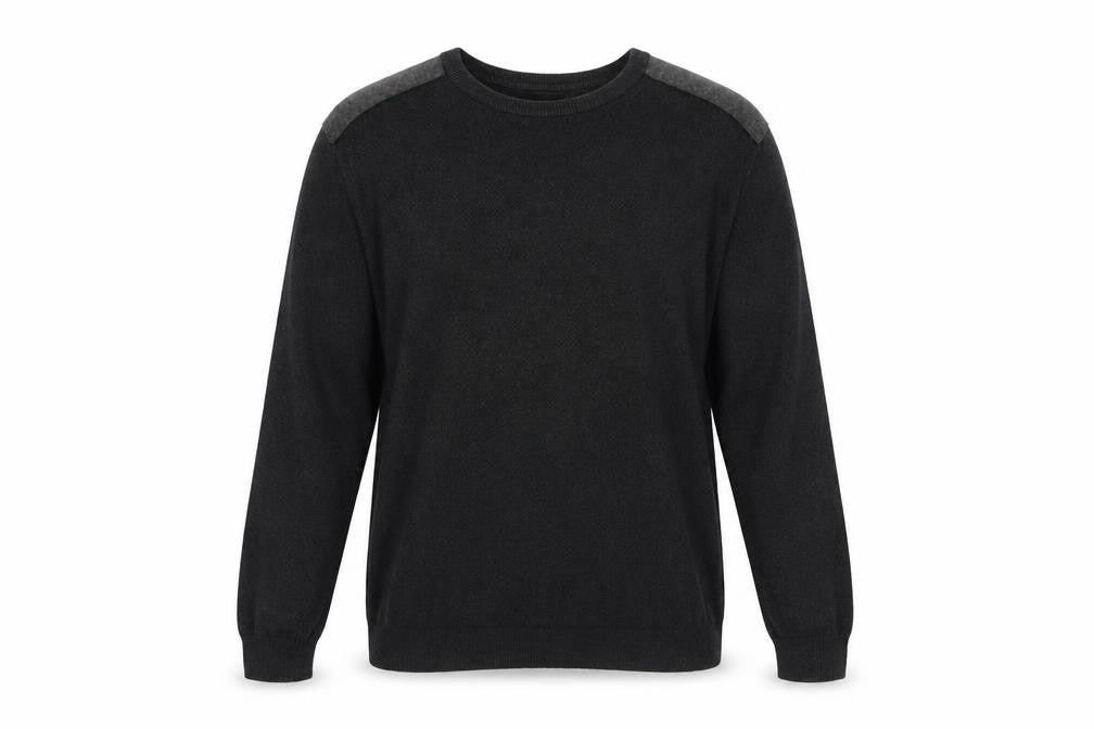 Cedarwood State Men's Black Cotton Crew Neck Jumper Size L