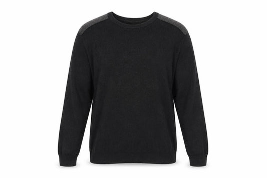 Cedarwood State Men's Black Cotton Crew Neck Jumper Size L