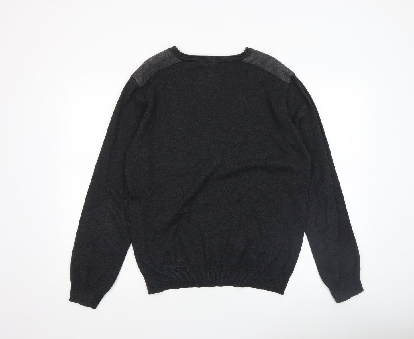 Cedar Wood State Men's Black Cotton Crew Neck Jumper Size L
