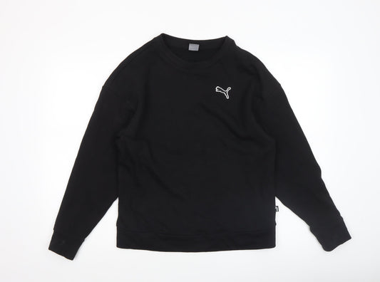 Puma Men's Black Small Crew Neck Cotton Sweatshirt Classic Fit
