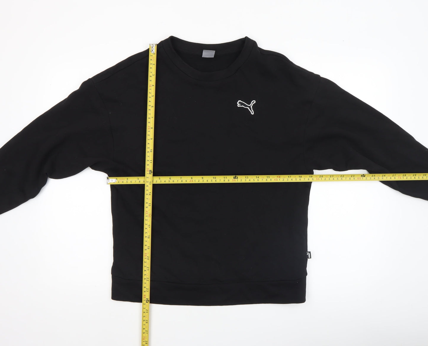 Puma Men's Black Small Crew Neck Cotton Sweatshirt Classic Fit