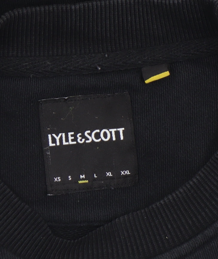 Lyle & Scott Black Cotton Crew Neck Sweatshirt Women S Logo Trim