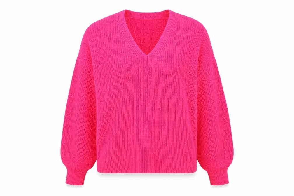 Miss Selfridge Women’s Pink V-Neck Chunky Knit Jumper Size 8