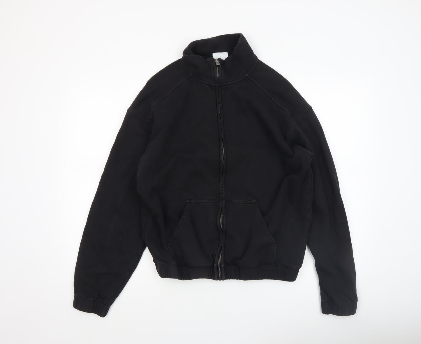 H&M Men's Black Relaxed Fit Cotton Zip Jacket Size 40