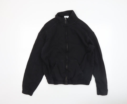 H&M Men's Black Relaxed Fit Cotton Zip Jacket Size 40