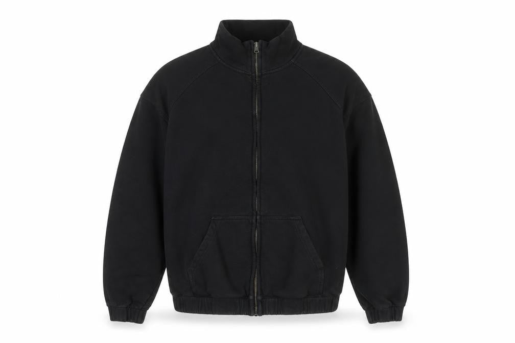 H&M Men's Black Relaxed Fit Cotton Zip Jacket Size 40