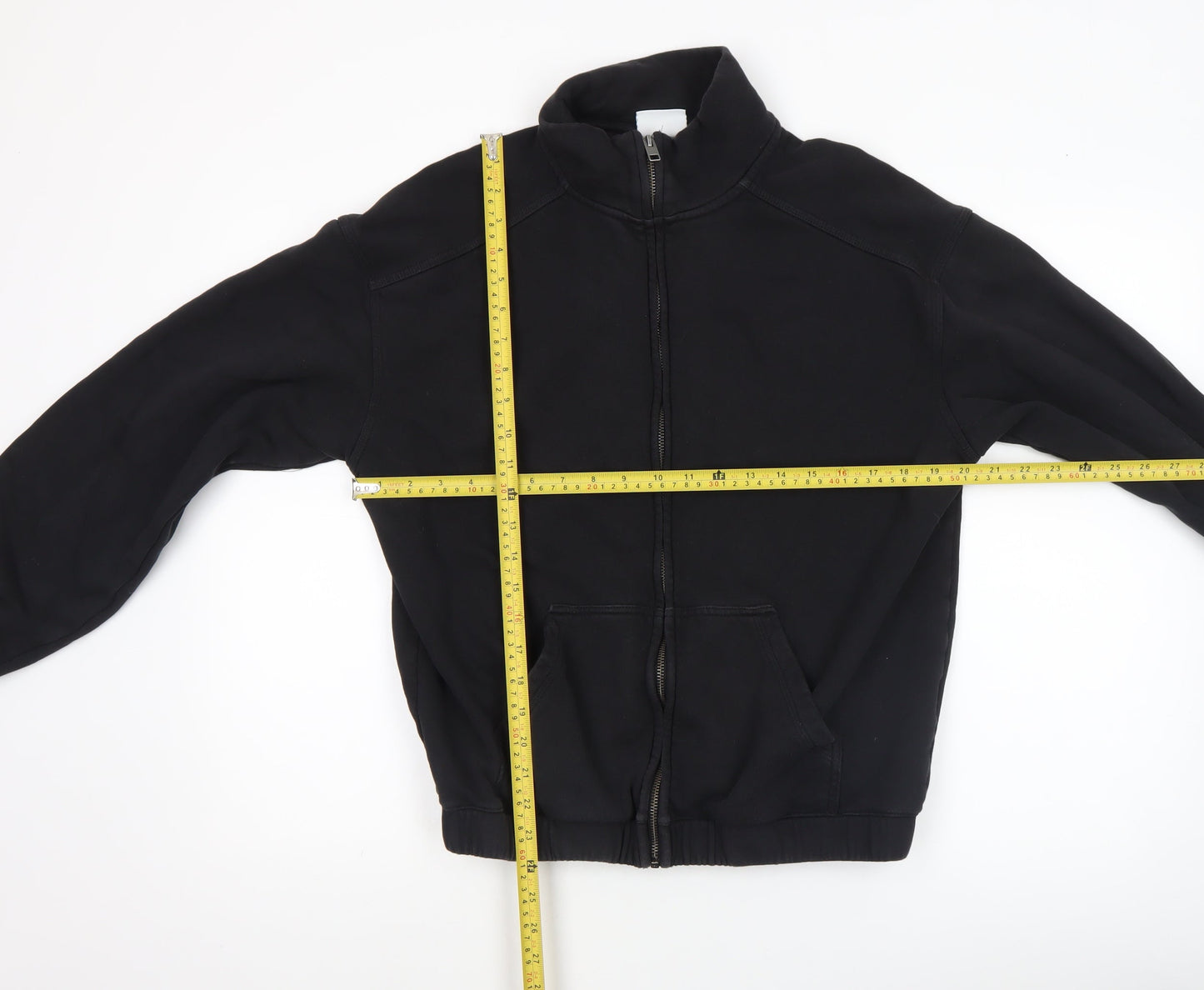H&M Men's Black Relaxed Fit Cotton Zip Jacket Size 40