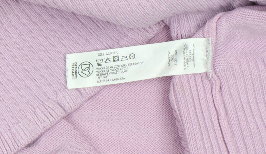 Debenhams Women’s Purple V-Neck Acrylic Jumper Size 22