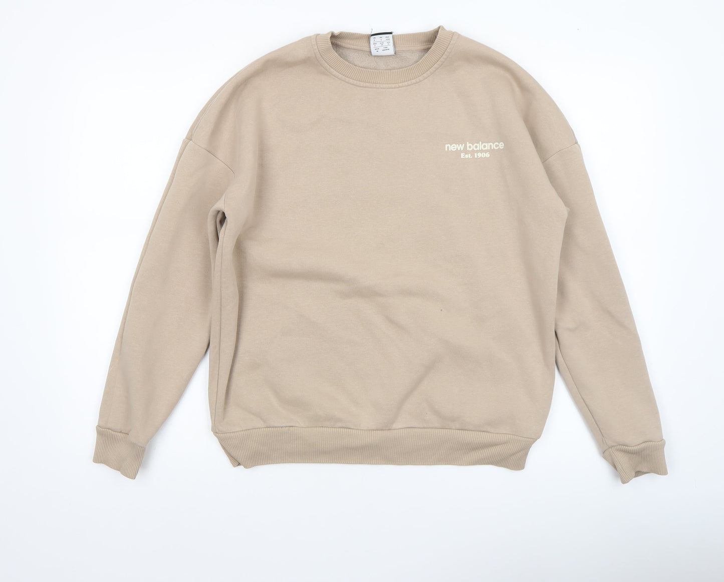 New Balance Women's Beige Pullover Sweatshirt Small Graphic Print
