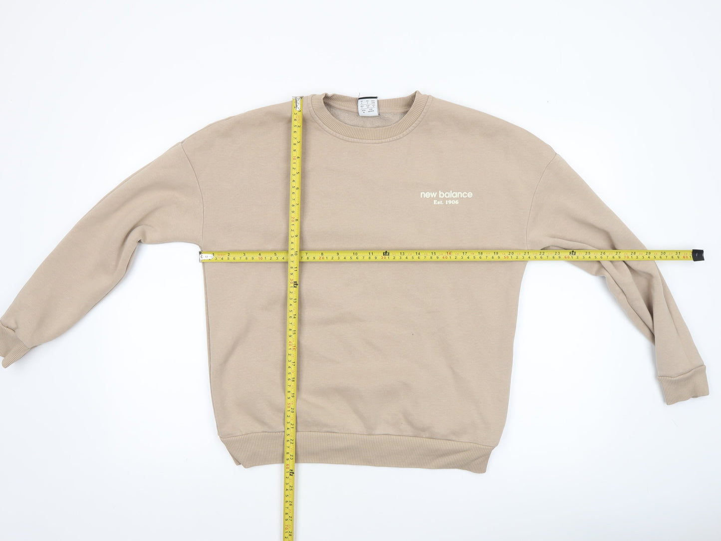 New Balance Women's Beige Pullover Sweatshirt Small Graphic Print