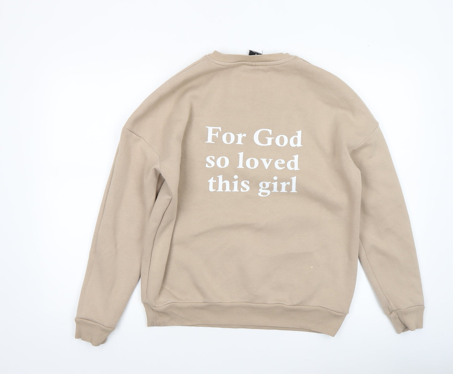 New Balance Women's Beige Pullover Sweatshirt Small Graphic Print