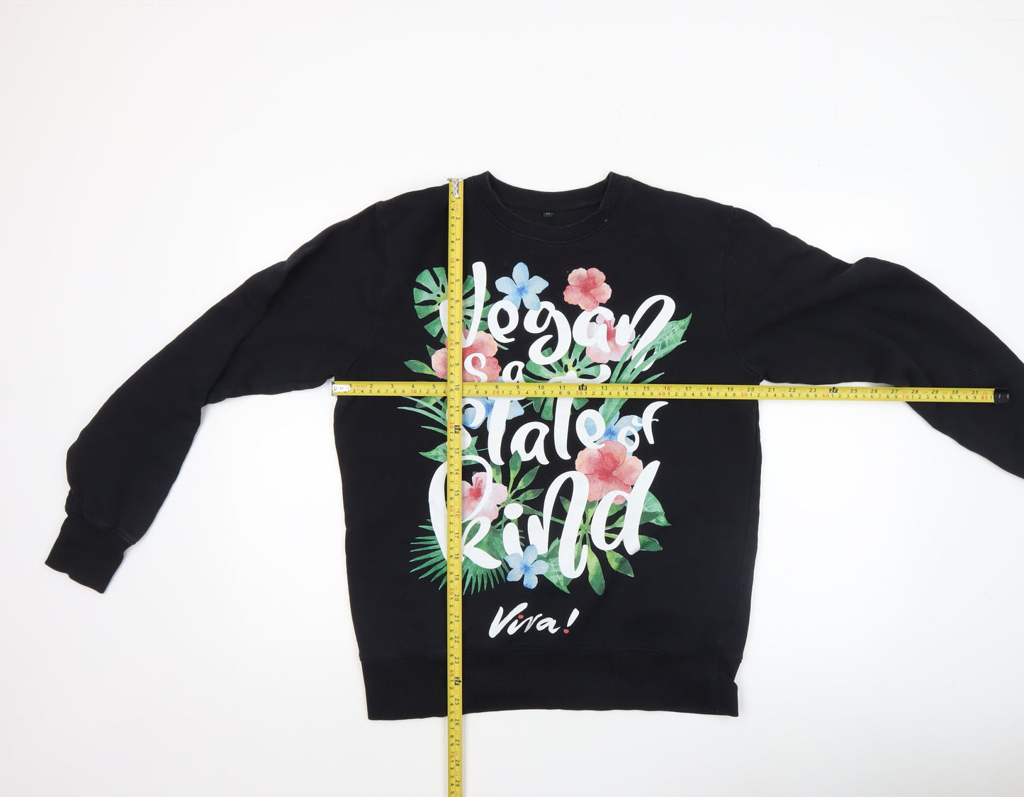EarthPositive Viva Women Black Floral Vegan Print Sweatshirt Medium