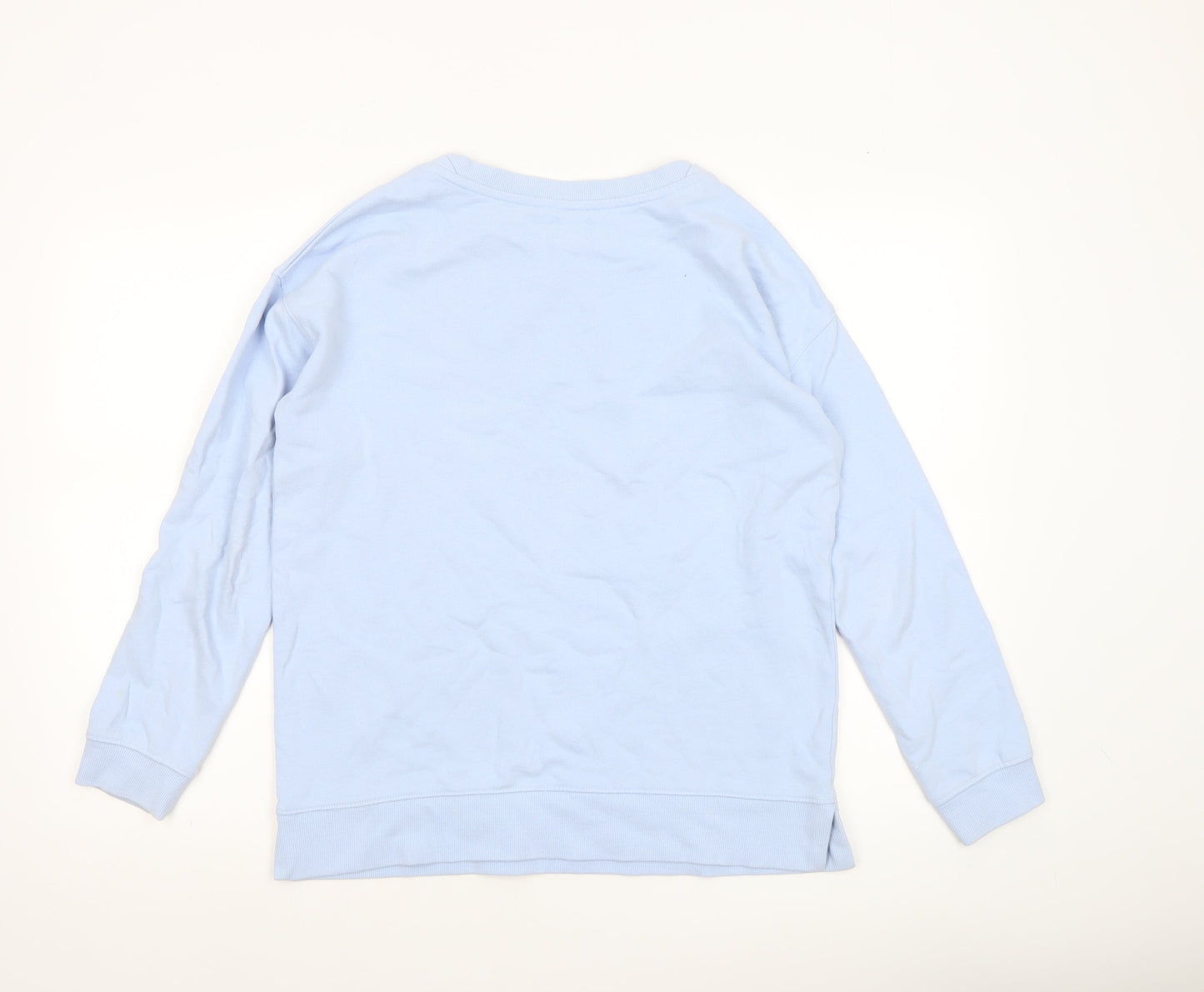 John Lewis Women Blue Cotton Crew Neck Pullover Sweatshirt Size 8