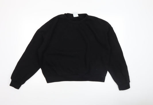 Pull & Bear Women’s Black L Sweatshirt Classic Crew Neck
