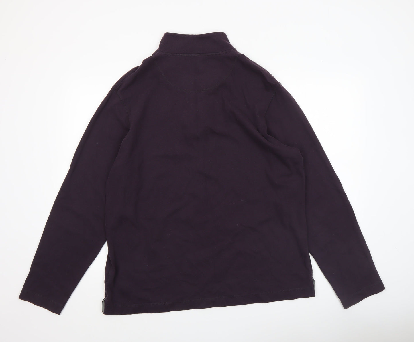 Marks and Spencer Men’s Purple 1/4 Zip Fleece Sweatshirt Size L