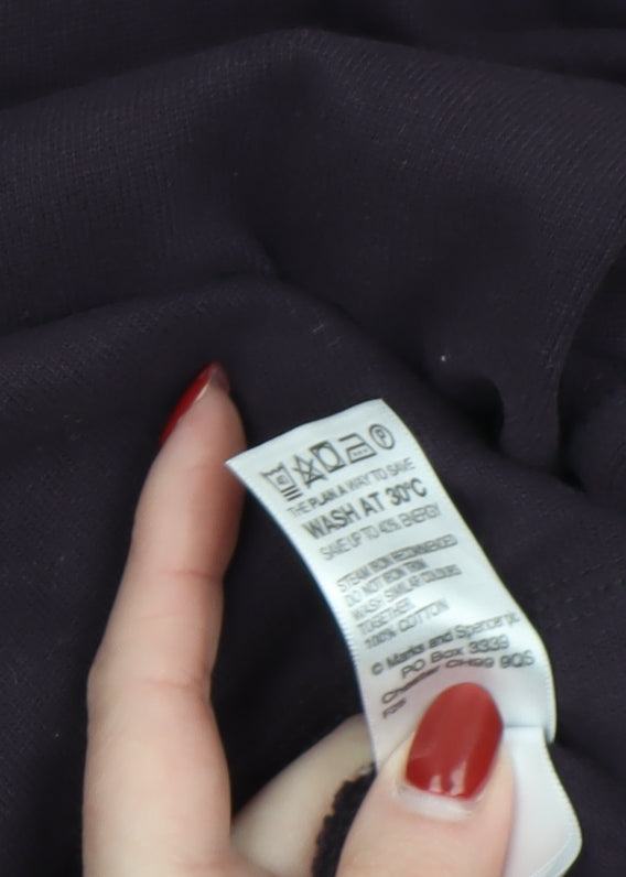 Marks and Spencer Men’s Purple 1/4 Zip Fleece Sweatshirt Size L