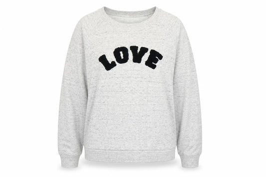 Whistles Women Grey LOVE Pullover Sweatshirt Size L Cotton Blend
