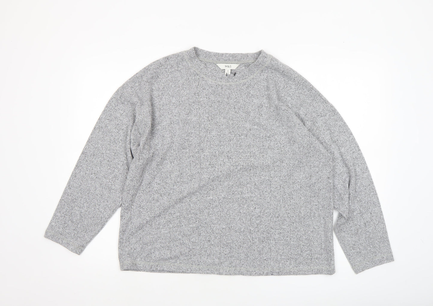 Marks and Spencer Women’s Grey Crew Neck Knit Jumper Size 18