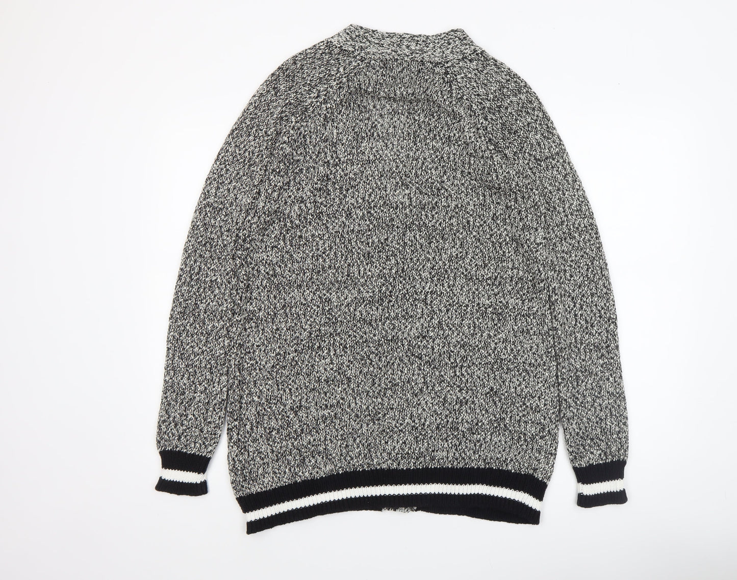 Oui Womens Grey Knit Open Front Cardigan Size 12
