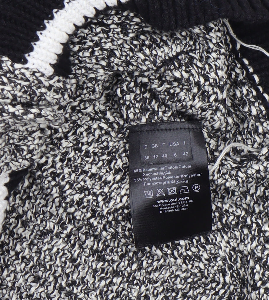 Oui Womens Grey Knit Open Front Cardigan Size 12