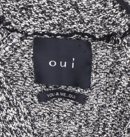 Additional view of Oui women’s grey knit open front cardigan, size UK 12