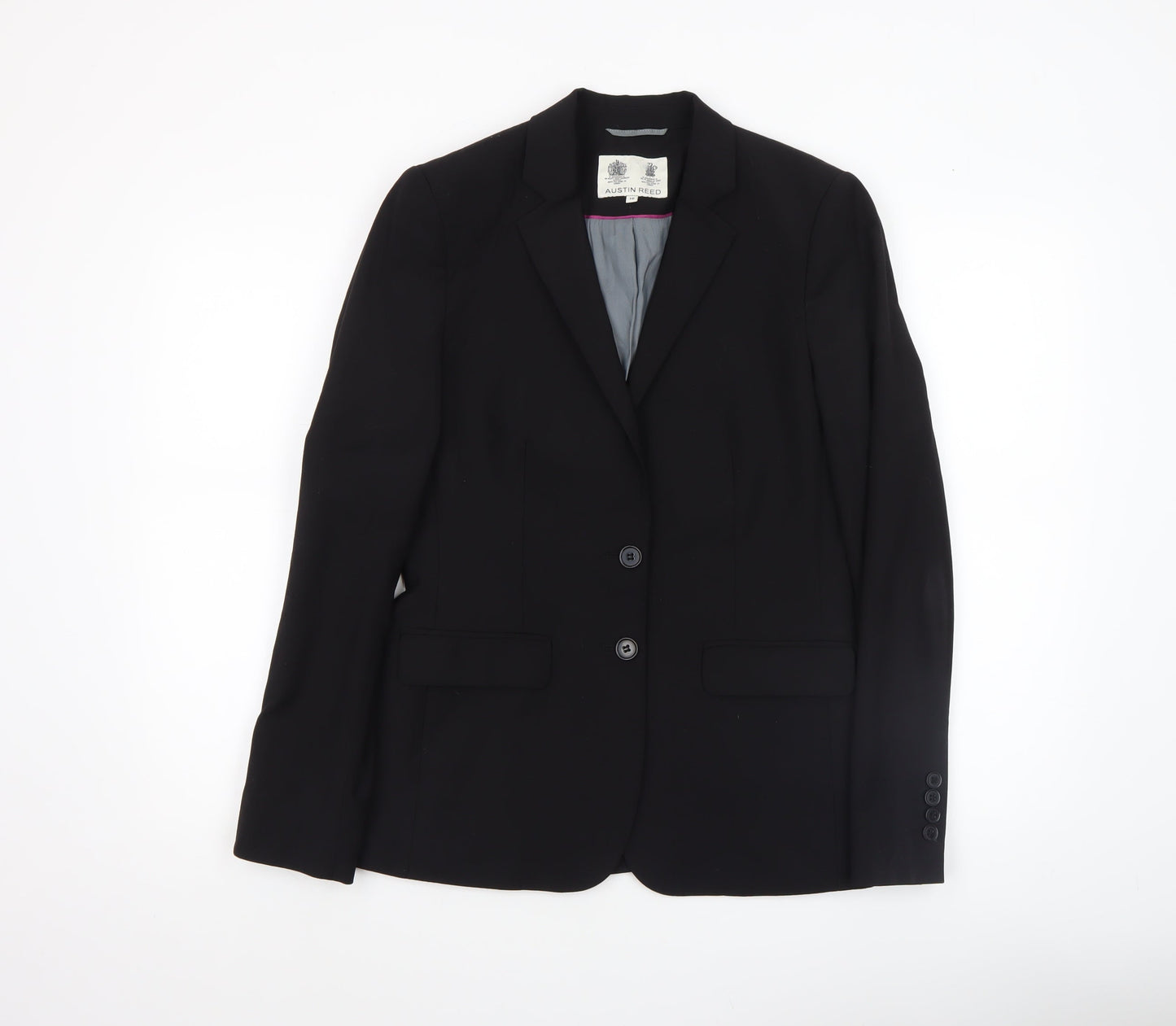 Austin Reed Women's Black Size 10 Wool Blend Single-Breasted Blazer