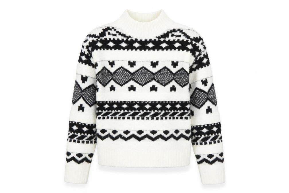 Kids Accademy Girls White Fair Isle Knit Pullover Jumper 9-10 Years