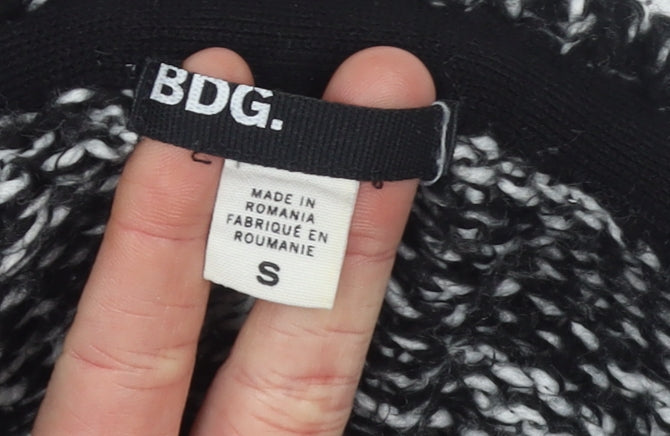 BDG Women's Black Chunky Knit Striped Open Cardigan Size S